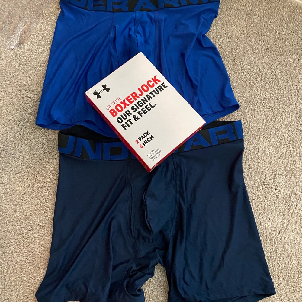 Under armour 2 pack boxer jock underwear m blue